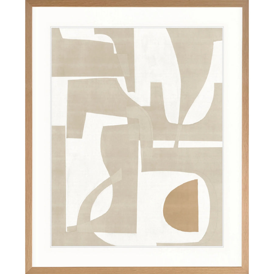 Desert Moon III Print 63cm x 82cm Whitewash Oak Frame