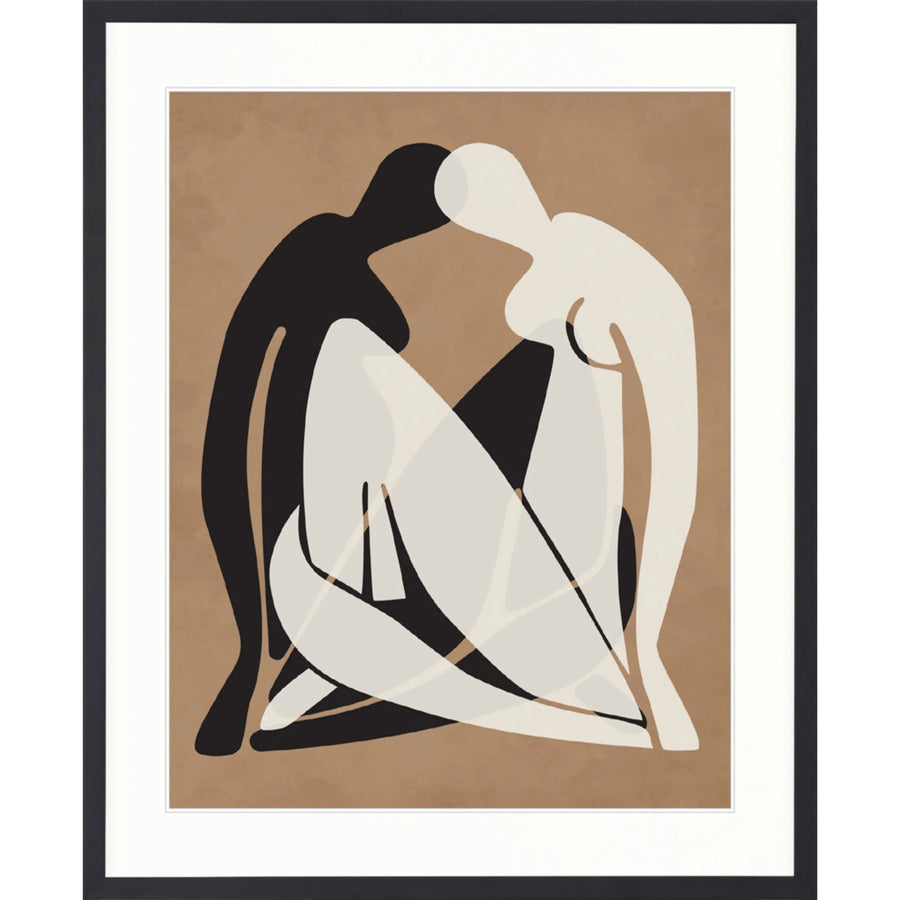 Amoureux Silhouette II Print 63cm x 82cm Black Frame