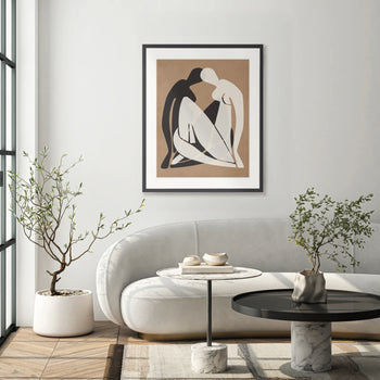 Amoureux Silhouette II Print 87cm x 107.6cm Black Frame