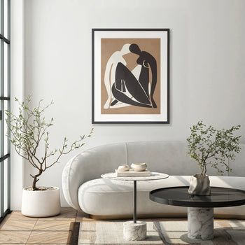 Amoureux Silhouette III Print 63cm x 82cm Black Frame