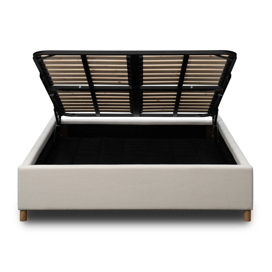 Aiden Queen Gaslift Bed Base - Luna Ivory