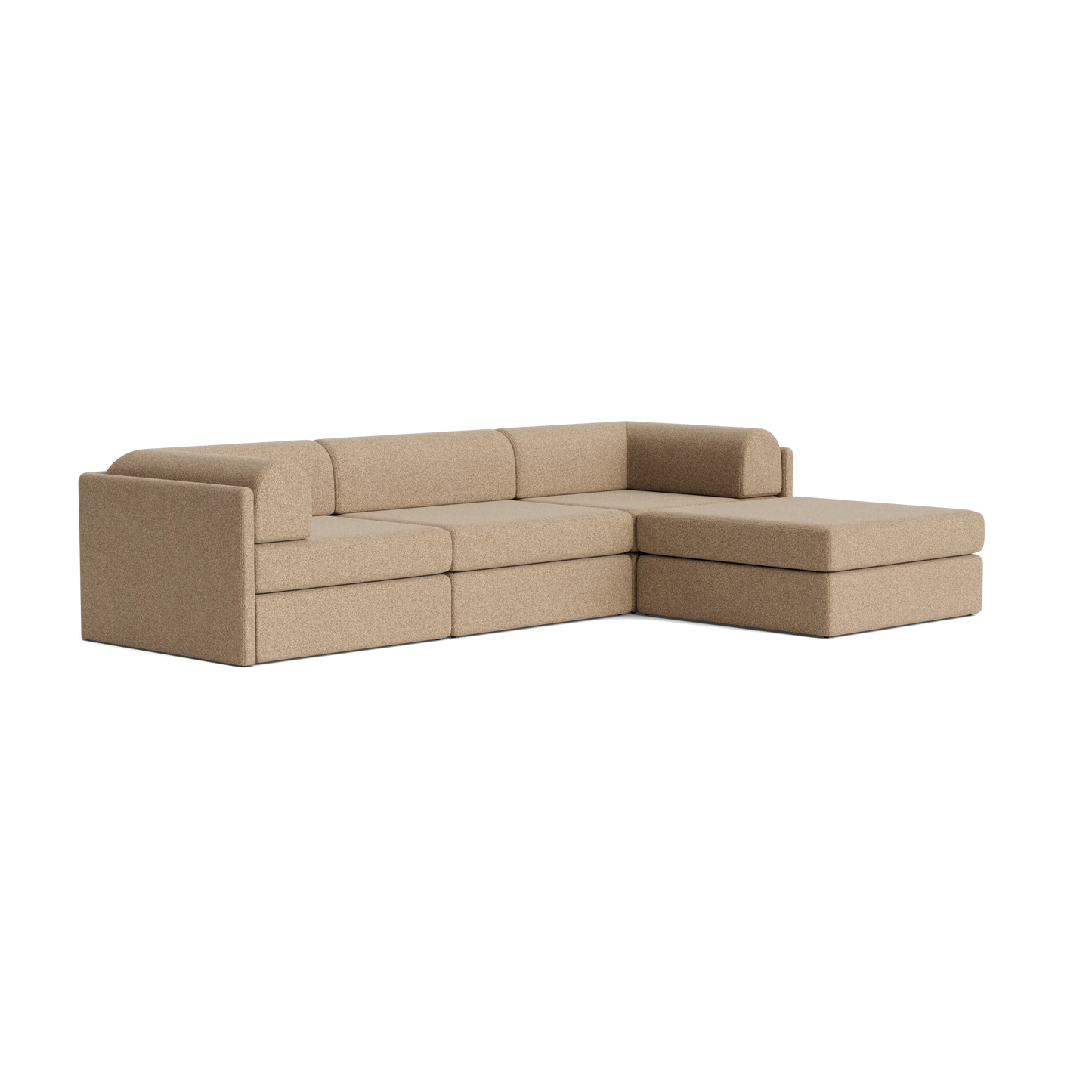 Addy 4 Seater Chaise Sofa - Copenhagen Espresso