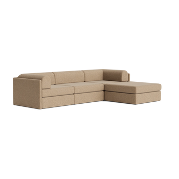 Addy 4 Seater Chaise Sofa - Copenhagen Espresso