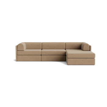 Addy 4 Seater Chaise Sofa - Copenhagen Espresso