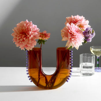 Pearl U Vase - Amber/Lilac