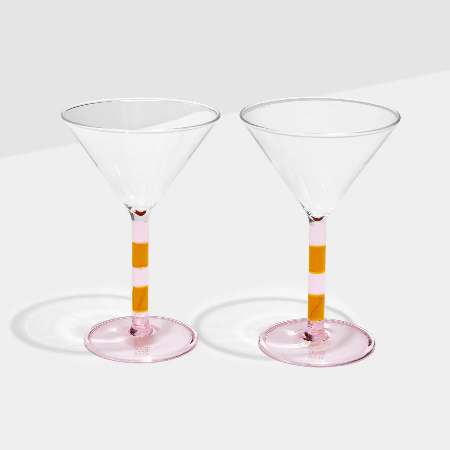 Buy Stripe Martini Glasses Set Of 2 Pinkamber By Fazeek Online Rj Living 4756