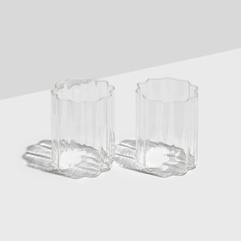 Wave Glass set of 2 - Clear