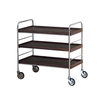 Flowing 3 Shelf Trolley - Brown/Black