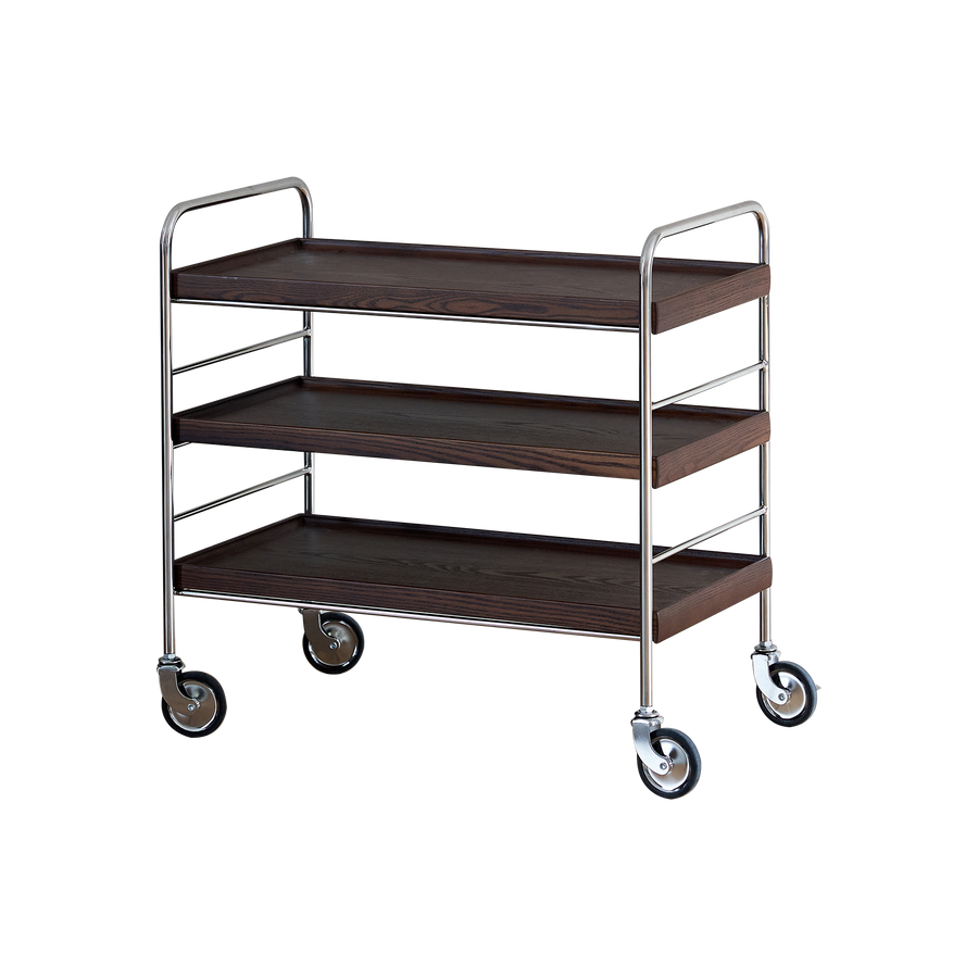 Flowing 3 Shelf Trolley - Brown/Black