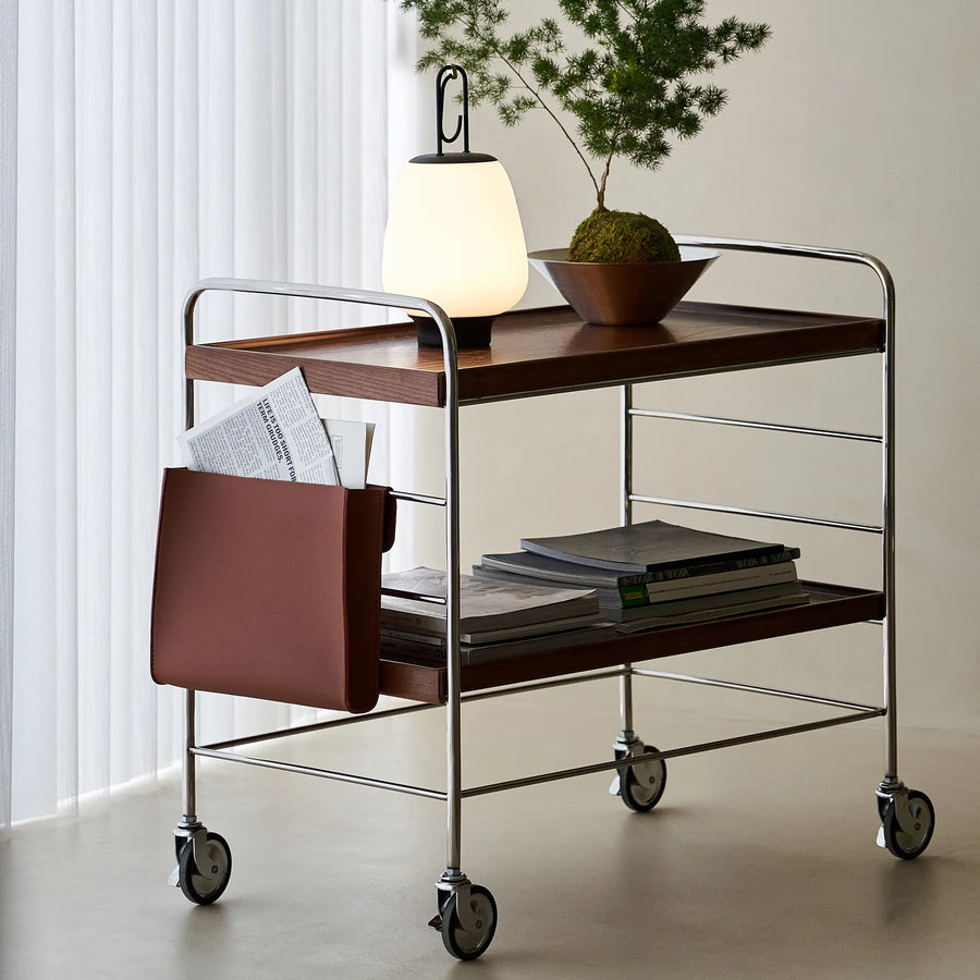 Flowing 2 Shelf Trolley - Brown/Leather