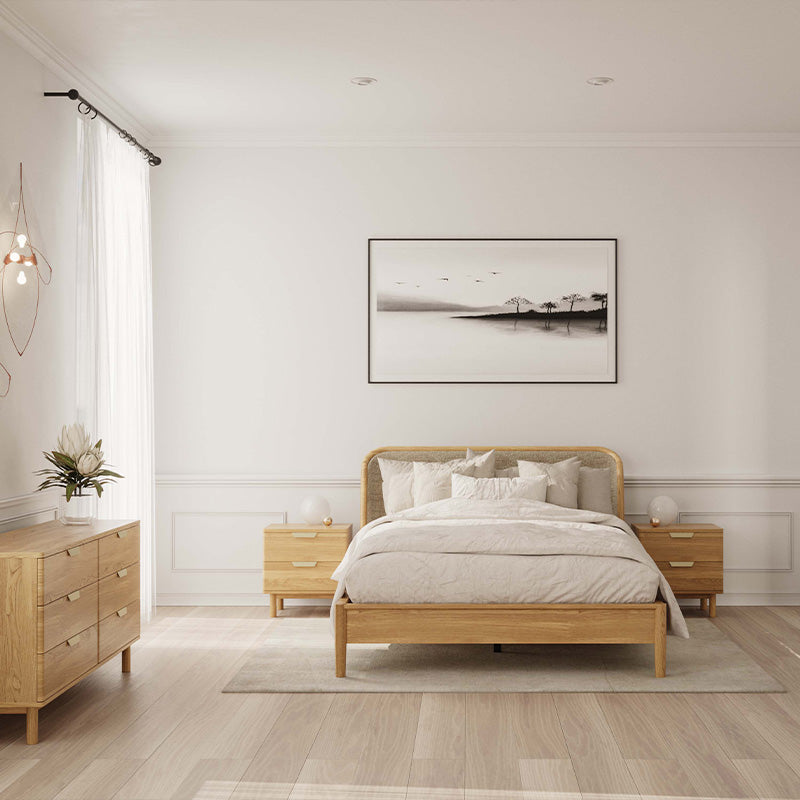 Jaya King Bed - Oak