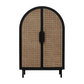 Vault Bar Cabinet - Black / Natural Rattan