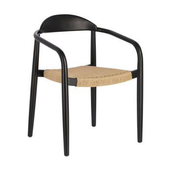 Nina Outdoor Dining Chair - Black/Beige Rope