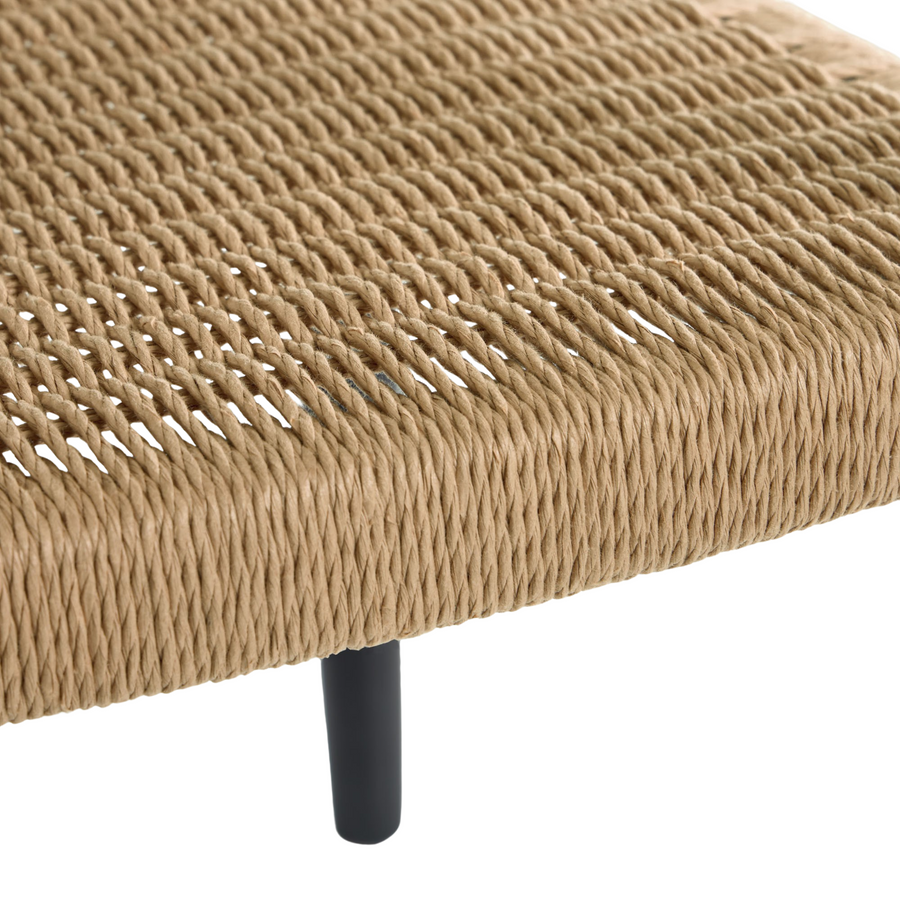 Nina Outdoor Dining Chair - Black/Beige Rope