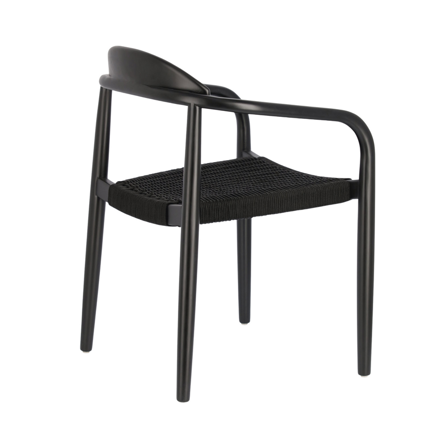 Nina Outdoor Dining Chair - Black/Black Rope