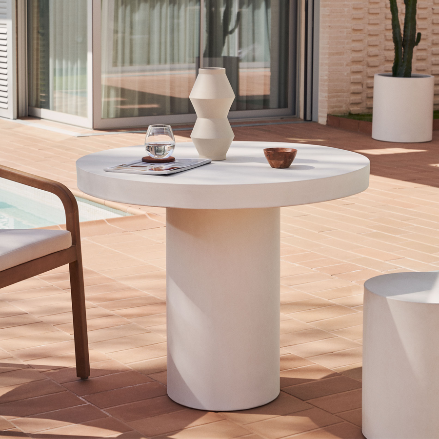 Aiguablava Outdoor Dining Table 90cm - White