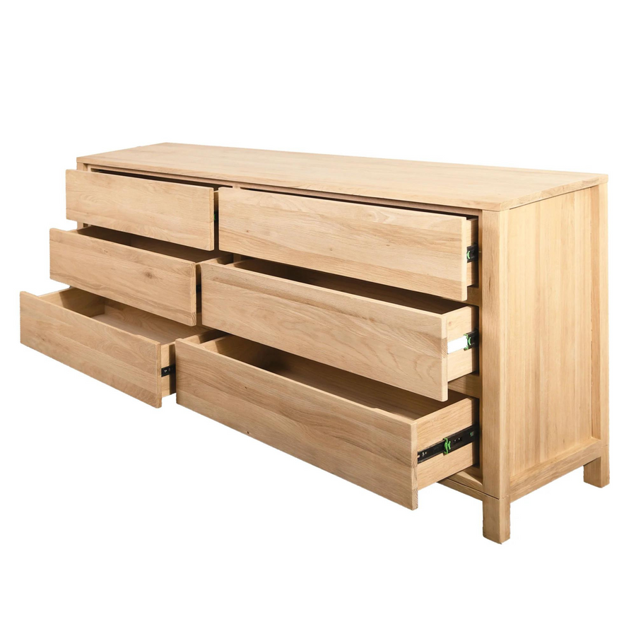 Solid Chest 6 Drawers - Oak