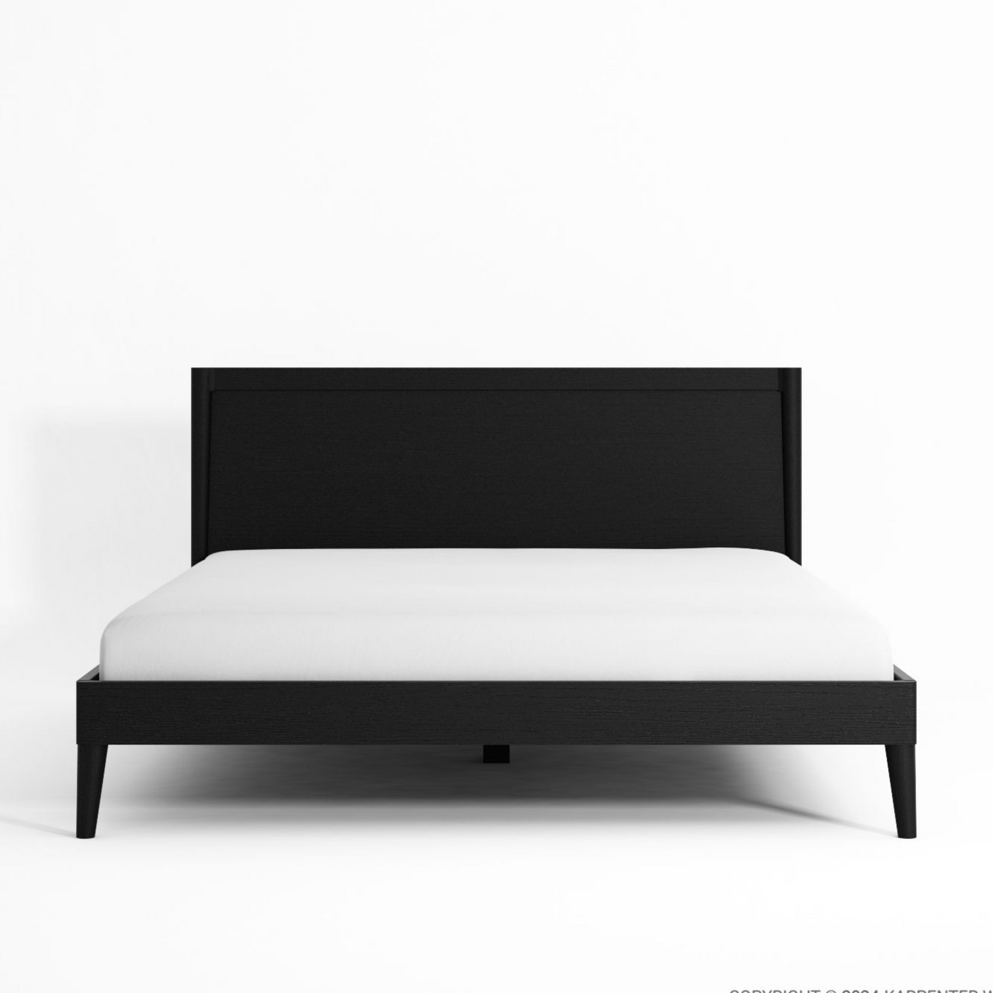 Vintage Queen Bed - Black Satin