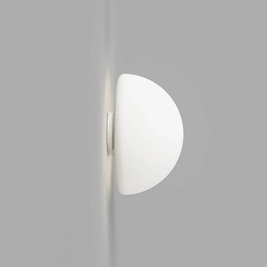 Orb Dome Mirror Wall Light - White