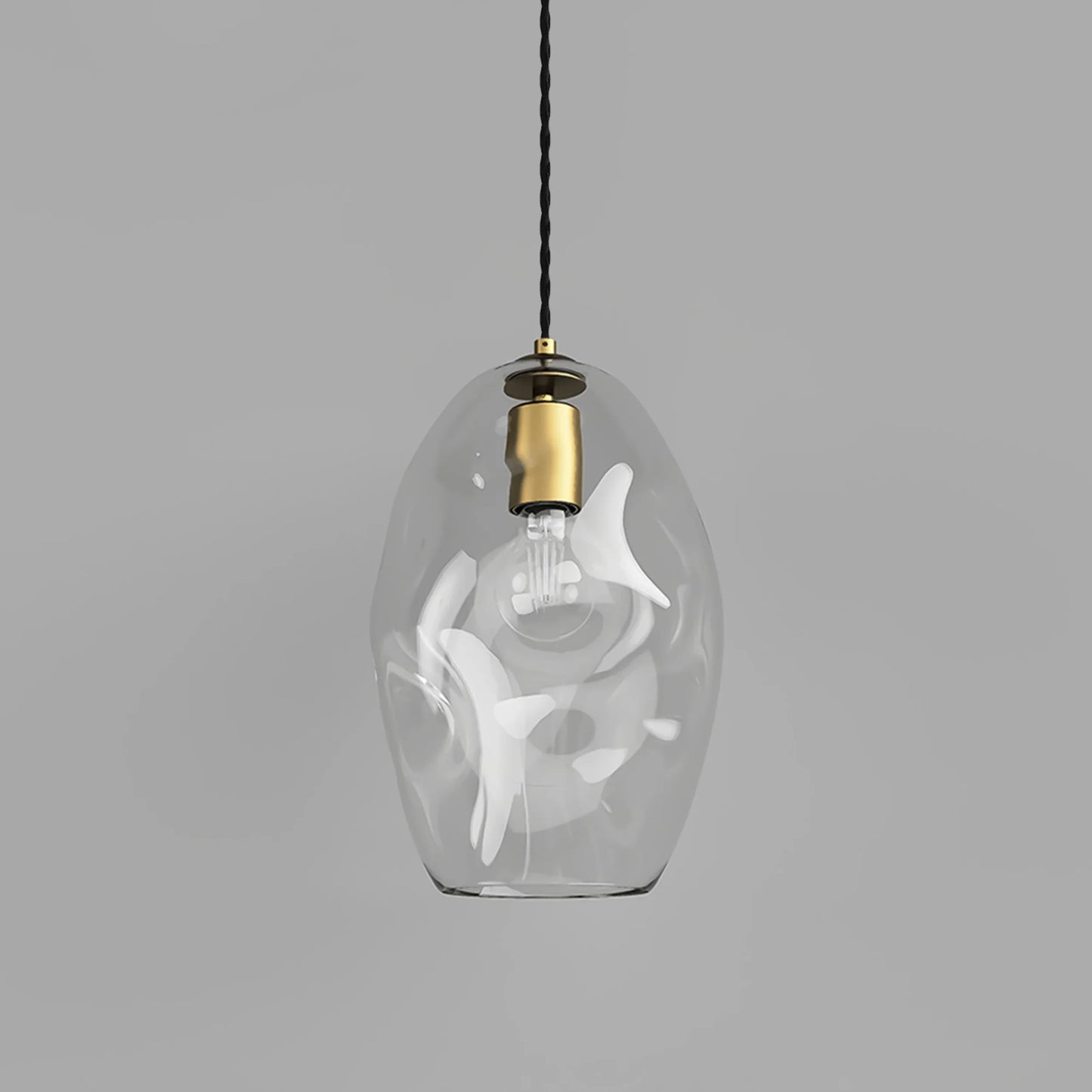 Organic Pendant Large - Brass/Clear