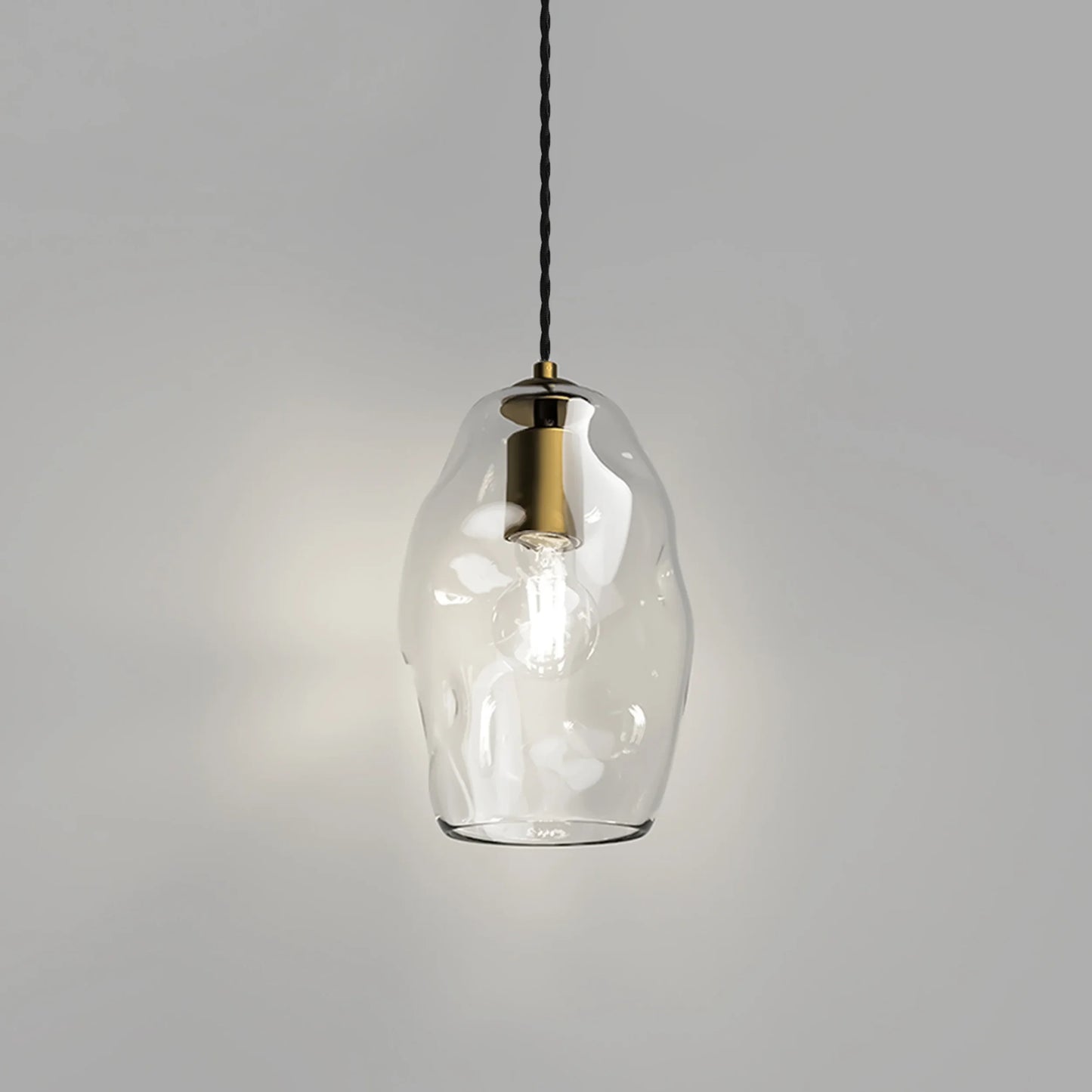 Organic Pendant Medium - Brass/Clear