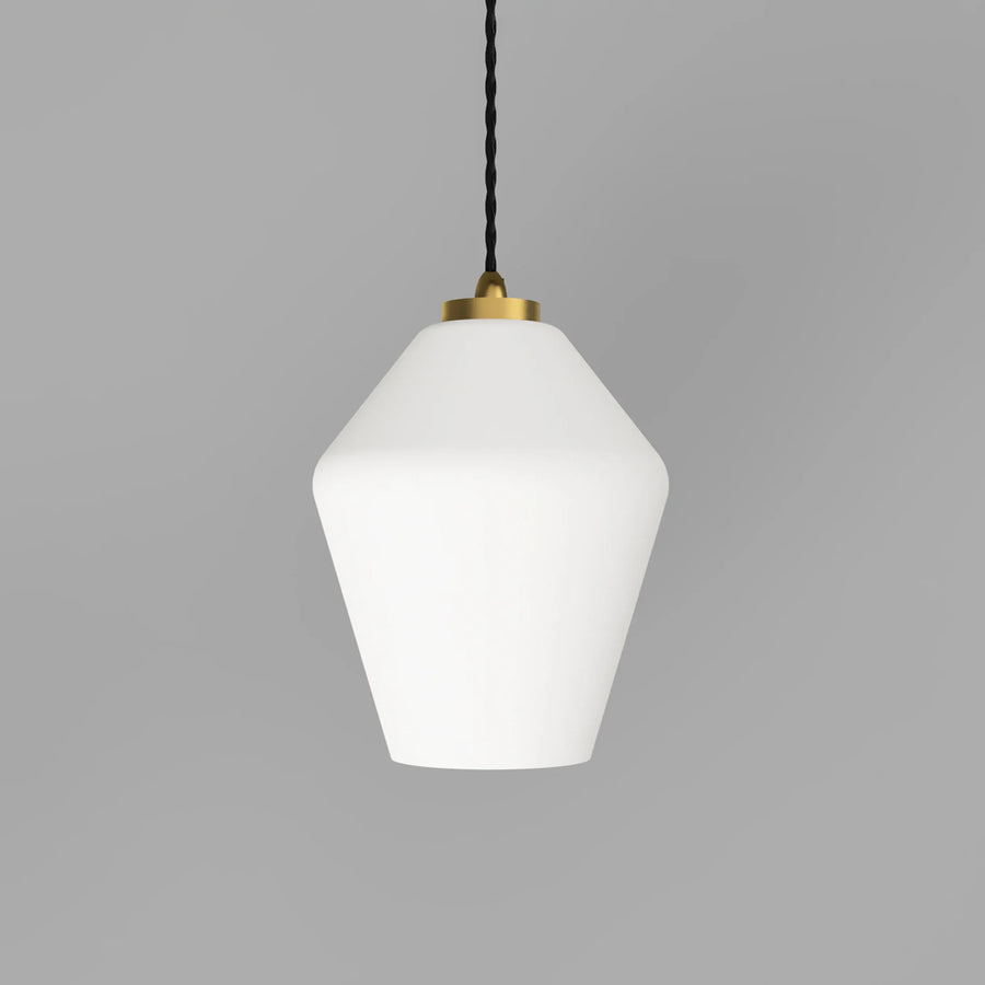 Parlour Geo Pendant - Brass/White