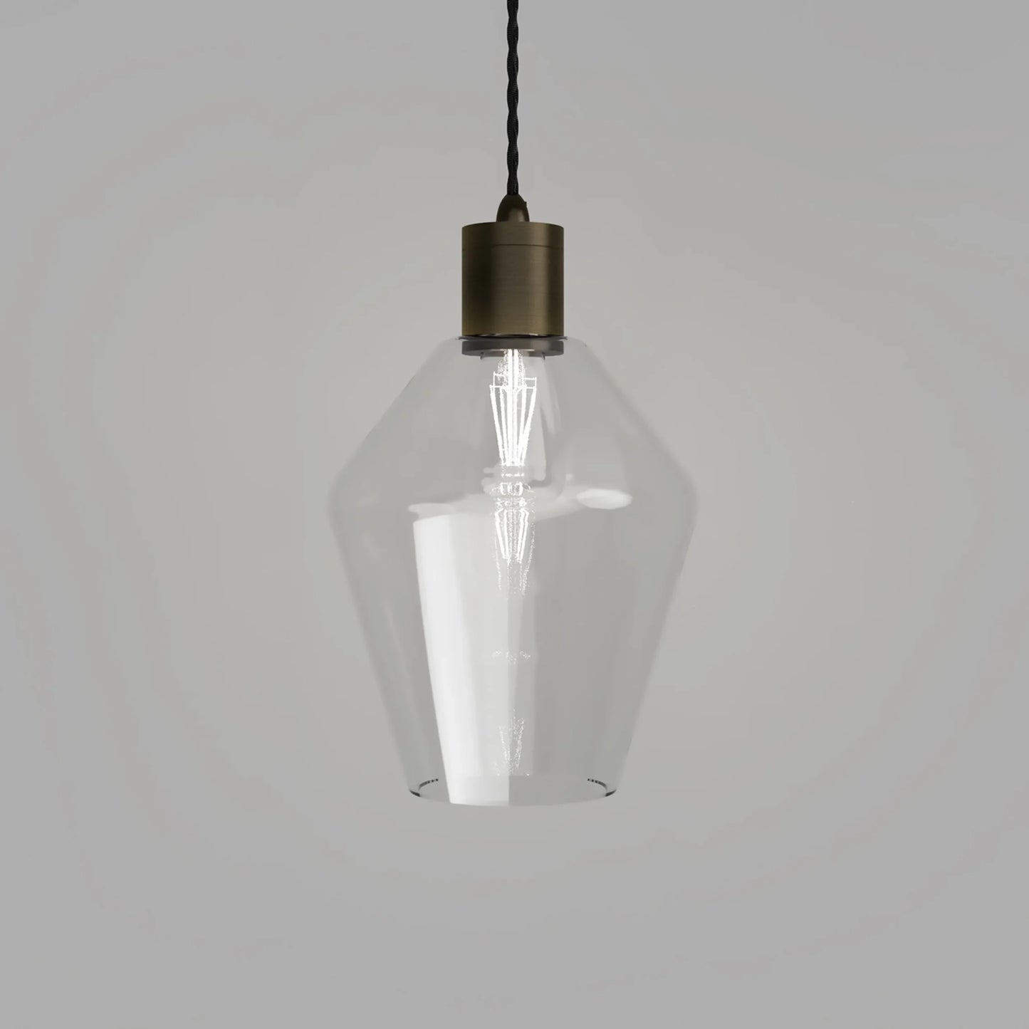 Parlour Geo Pendant - Iron/Clear