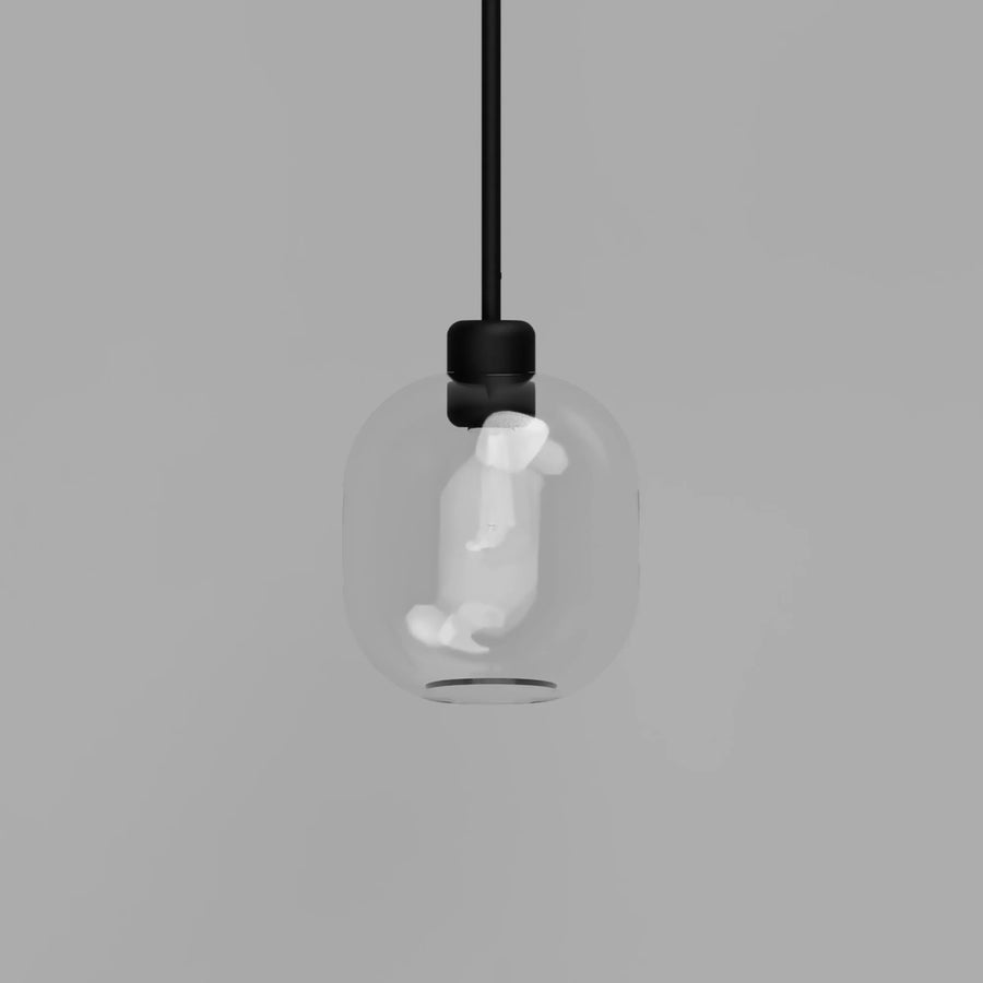 Parlour Lite Curve Pendant - Black/Clear