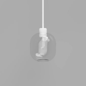 Parlour Lite Curve Pendant - White/Clear