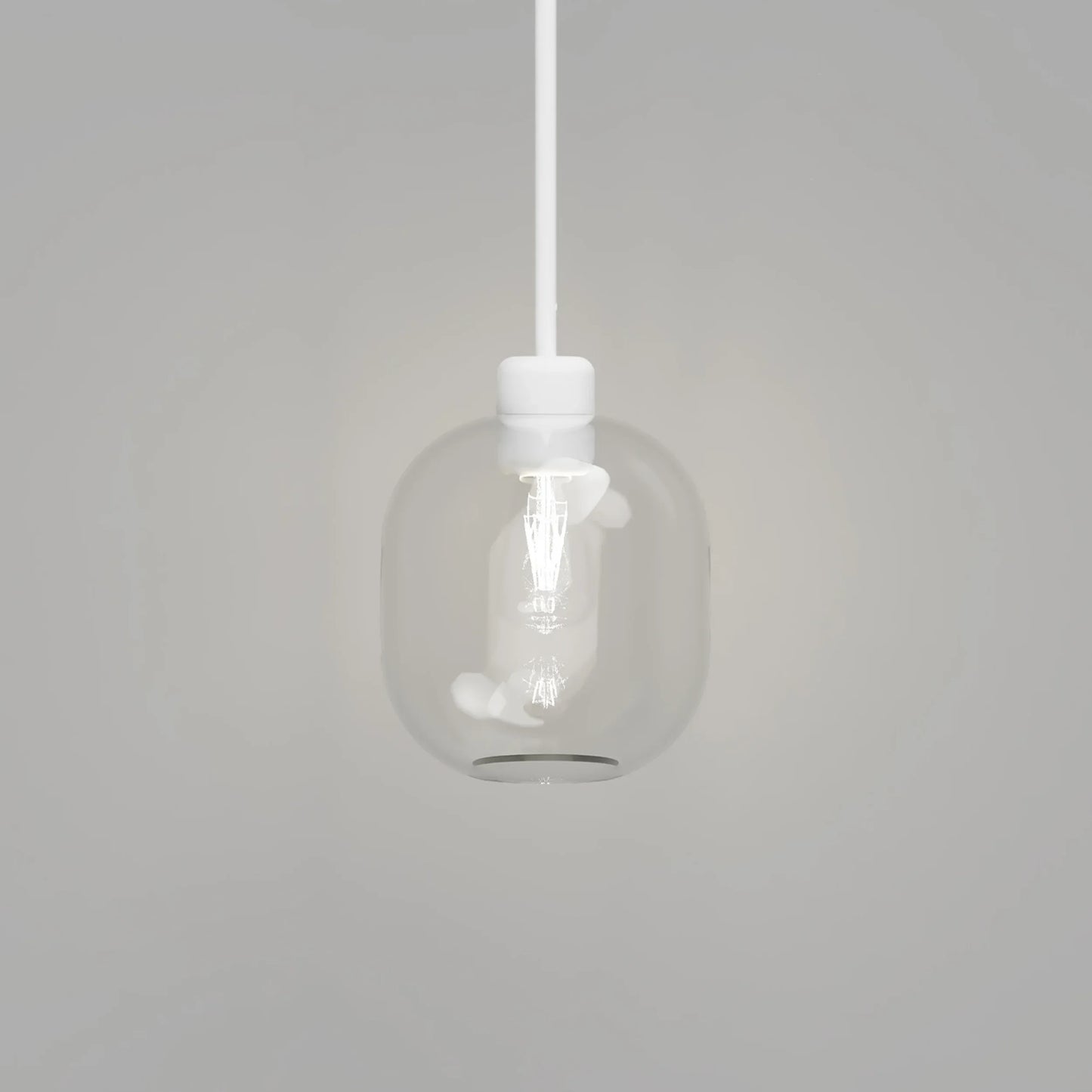 Parlour Lite Curve Pendant - White/Clear