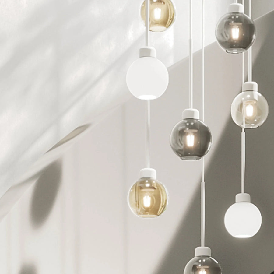 Parlour Lite Sphere Pendant - White/Smoke