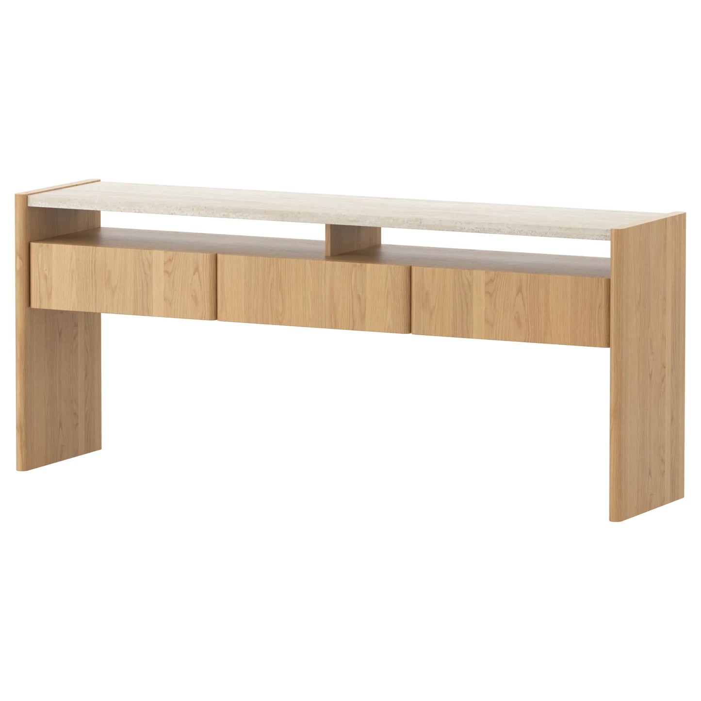 Stella Console Table 180cm - Oak/Travertine