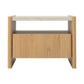 Stella Bedside Table - Oak/Travertine