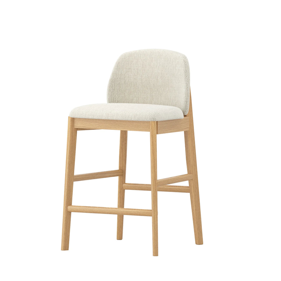 Stella Bar Stool - Oak/Beige