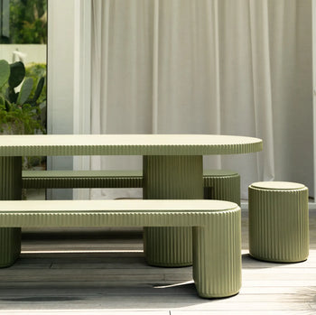 Nova Outdoor Dining Table 240cm - Green Concrete