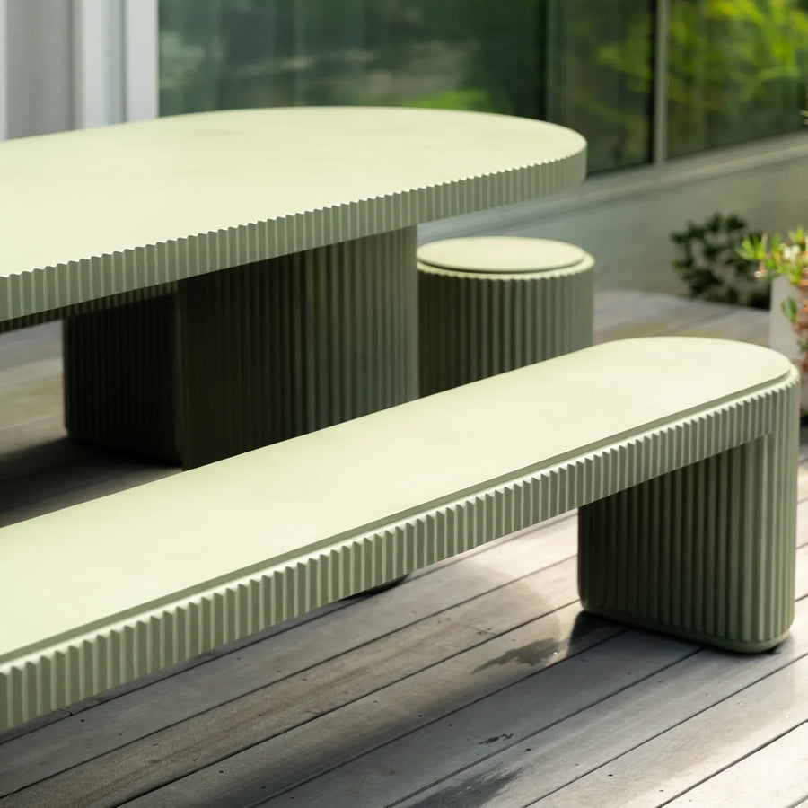 Nova Outdoor Dining Table 240cm - Green Concrete