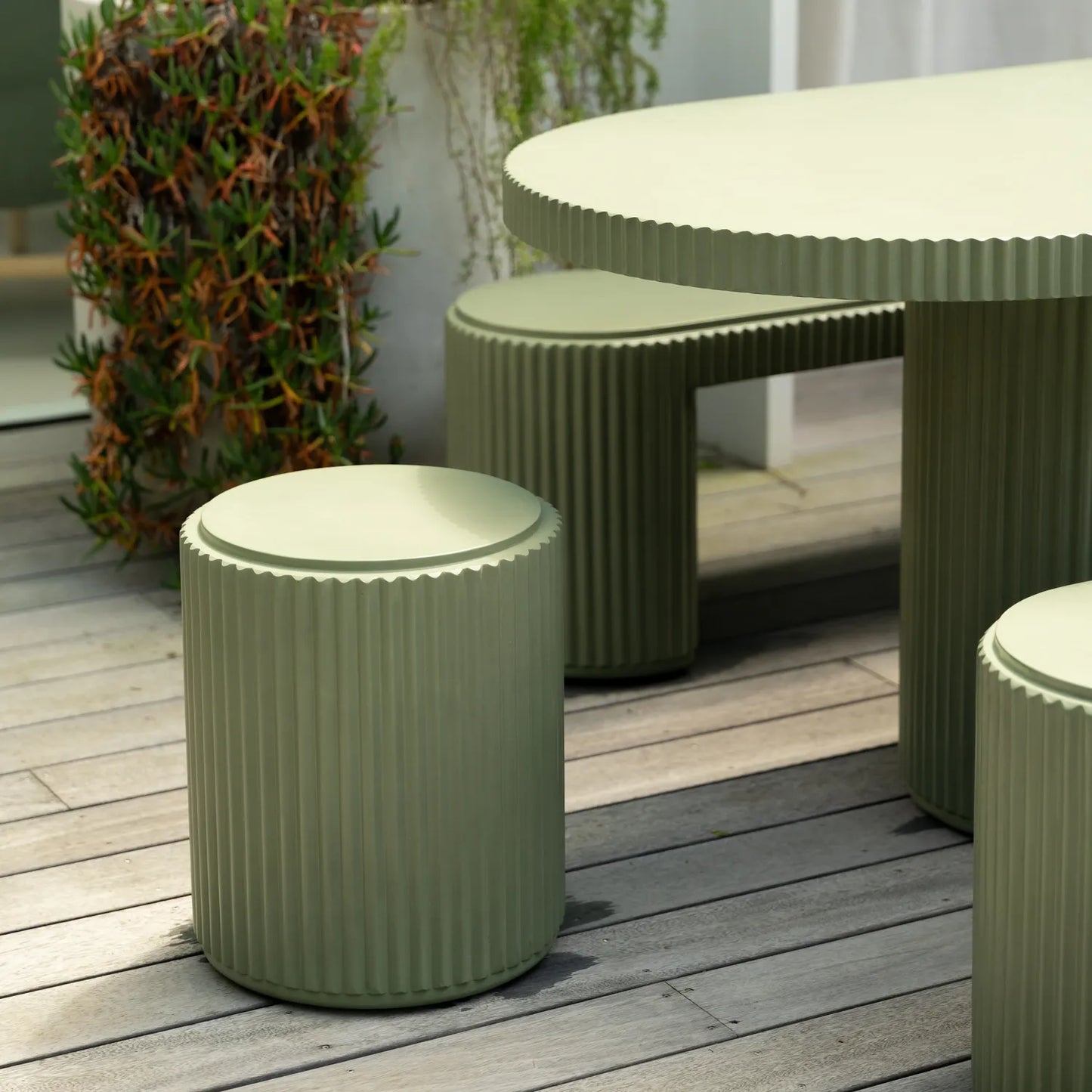 Nova Outdoor Side Table - Green Concrete