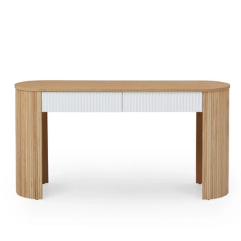 Blackwell Console Table - Oak / White Ceramic