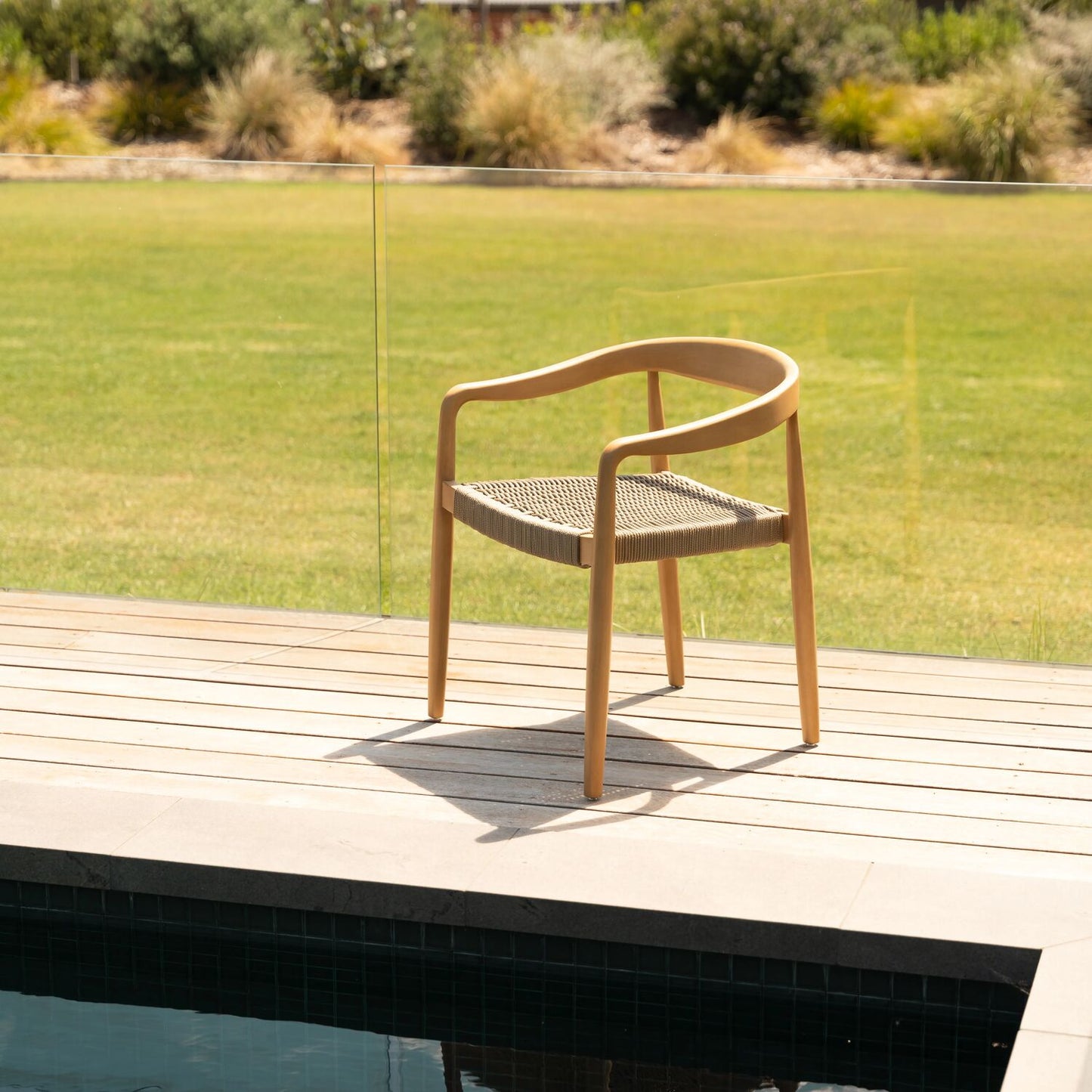 Sal Outdoor Dining Chair - Eucalyptus / Beige