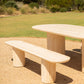 Arlie Outdoor Dining Bench 220cm - Travertine Finish