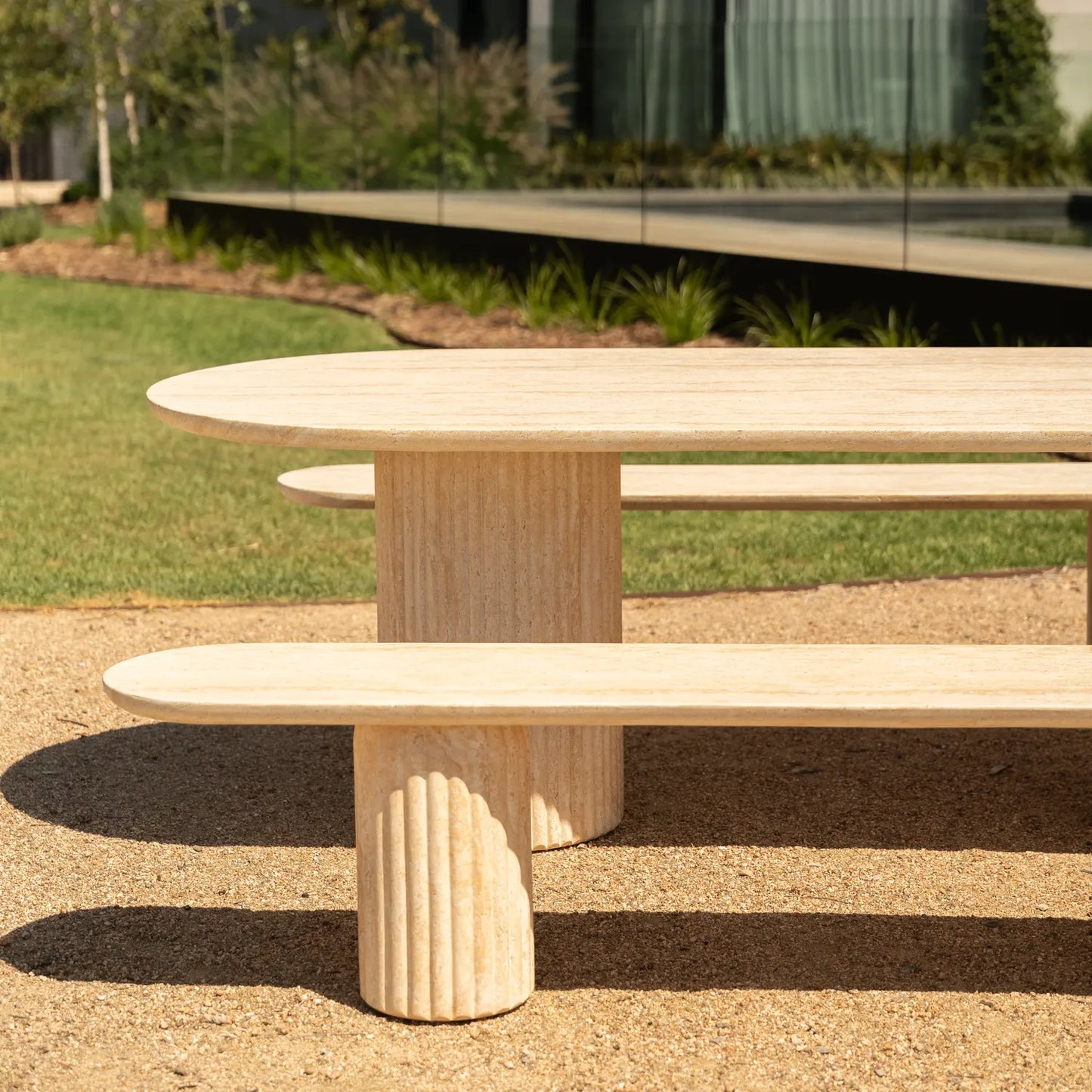 Arlie Outdoor Dining Table 240cm - Travertine Finish