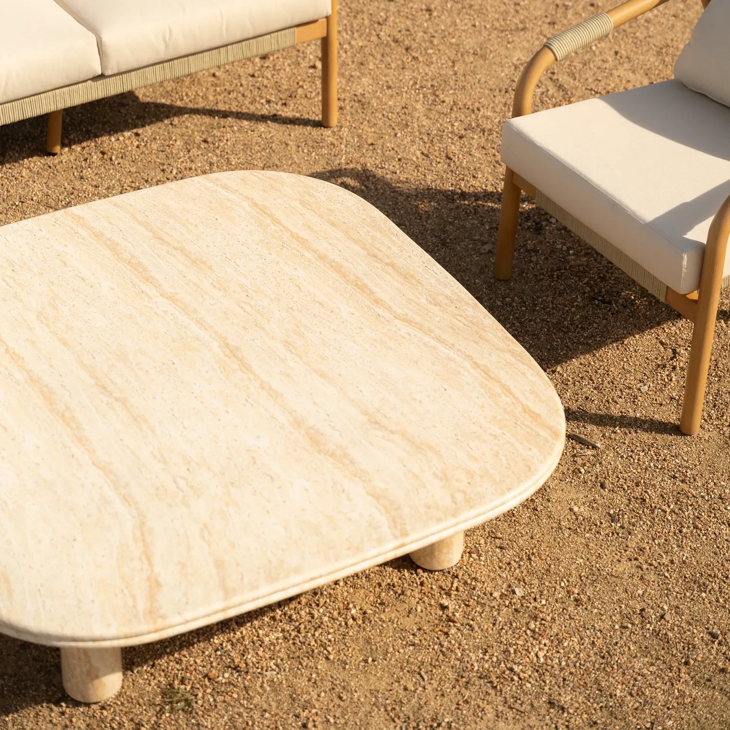 Reed Outdoor Coffee Table - Travertine Finish