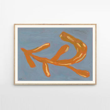 Orange gren Print 50Cm x 70Cm