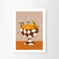 Lemons & Oranges in Checkered Vase Print 40cm x 50cm