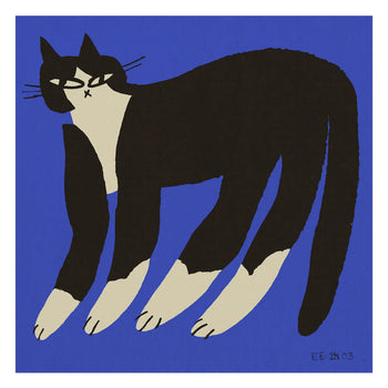 Cat in Blue Print 70cm x 70cm