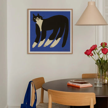 Cat in Blue Print 70cm x 70cm