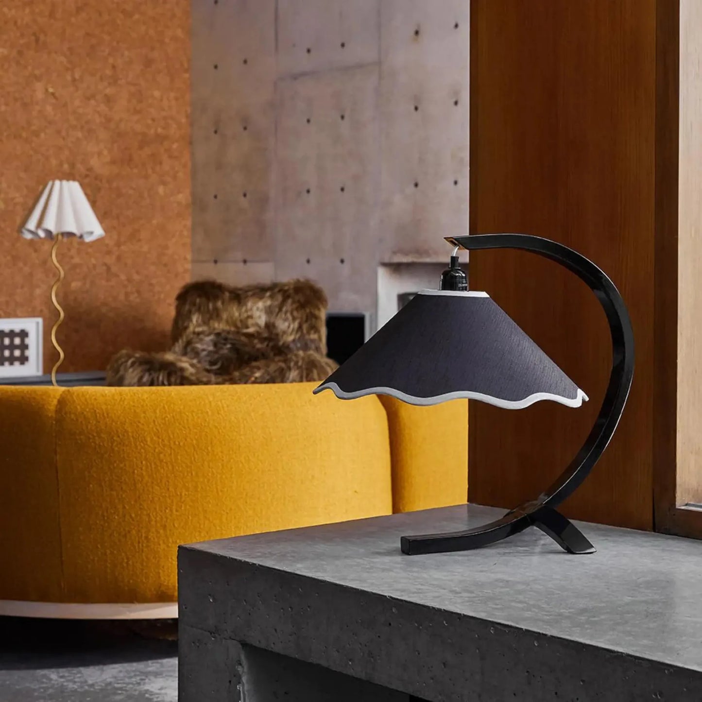 Kira Table Lamp - Coal / White