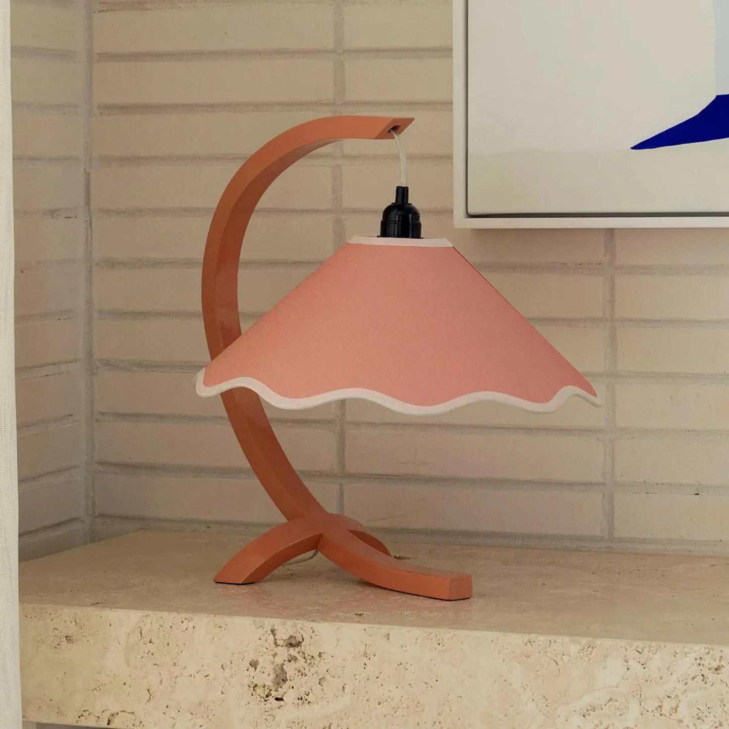 Kira Table Lamp - Coral / Cream