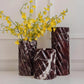 Twist Stone Vase Tall - Red Burgundy Marble