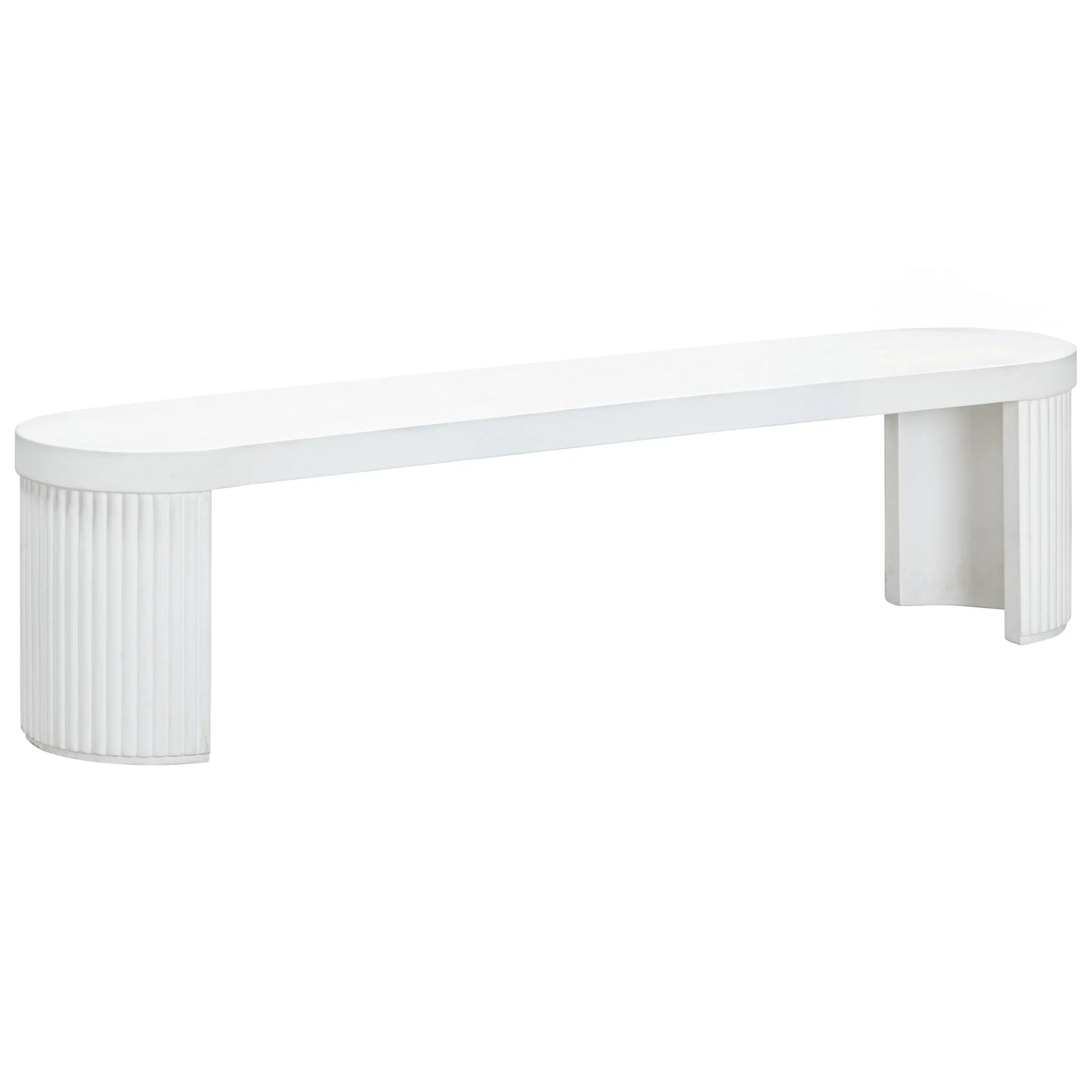 Furrow Outdoor Dining Bench 180cm - White Concrete